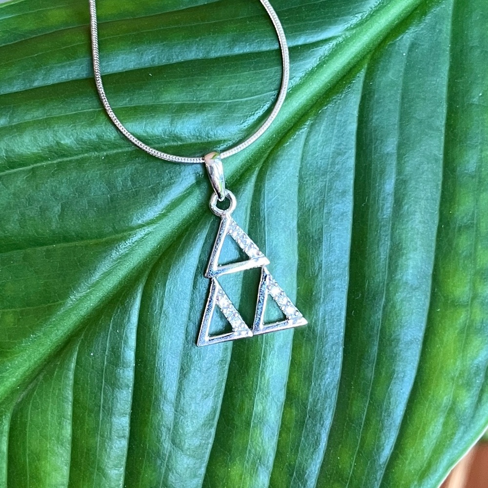 Silver Delta Delta Delta Necklace